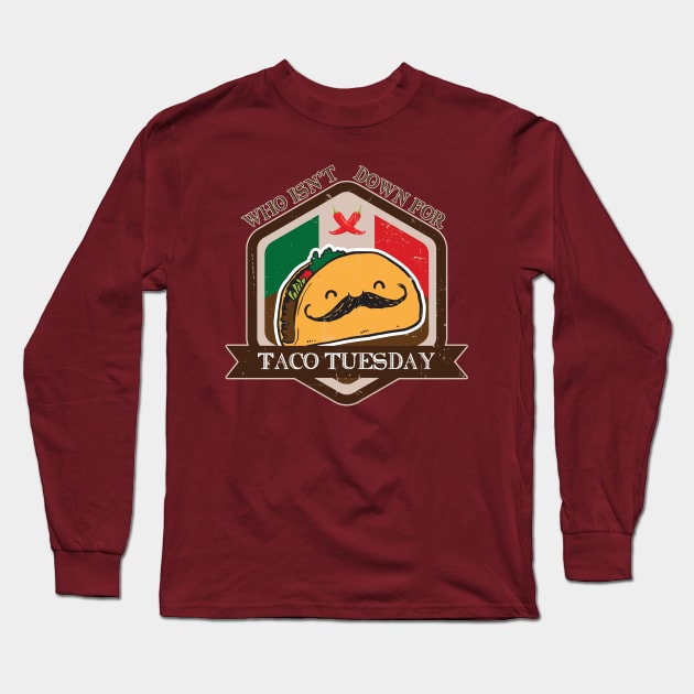 Nerdy Tee - Taco Tuesday Long Sleeve T-Shirt by KennefRiggles